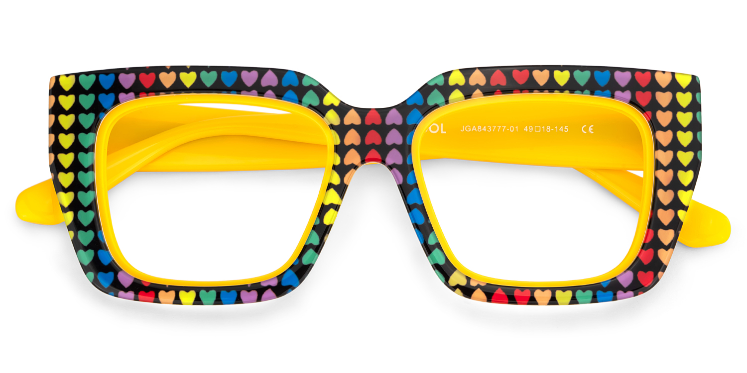Kent Acetate Rainbow Frame Glasses with Square Shape | ZEELOOL UK2
