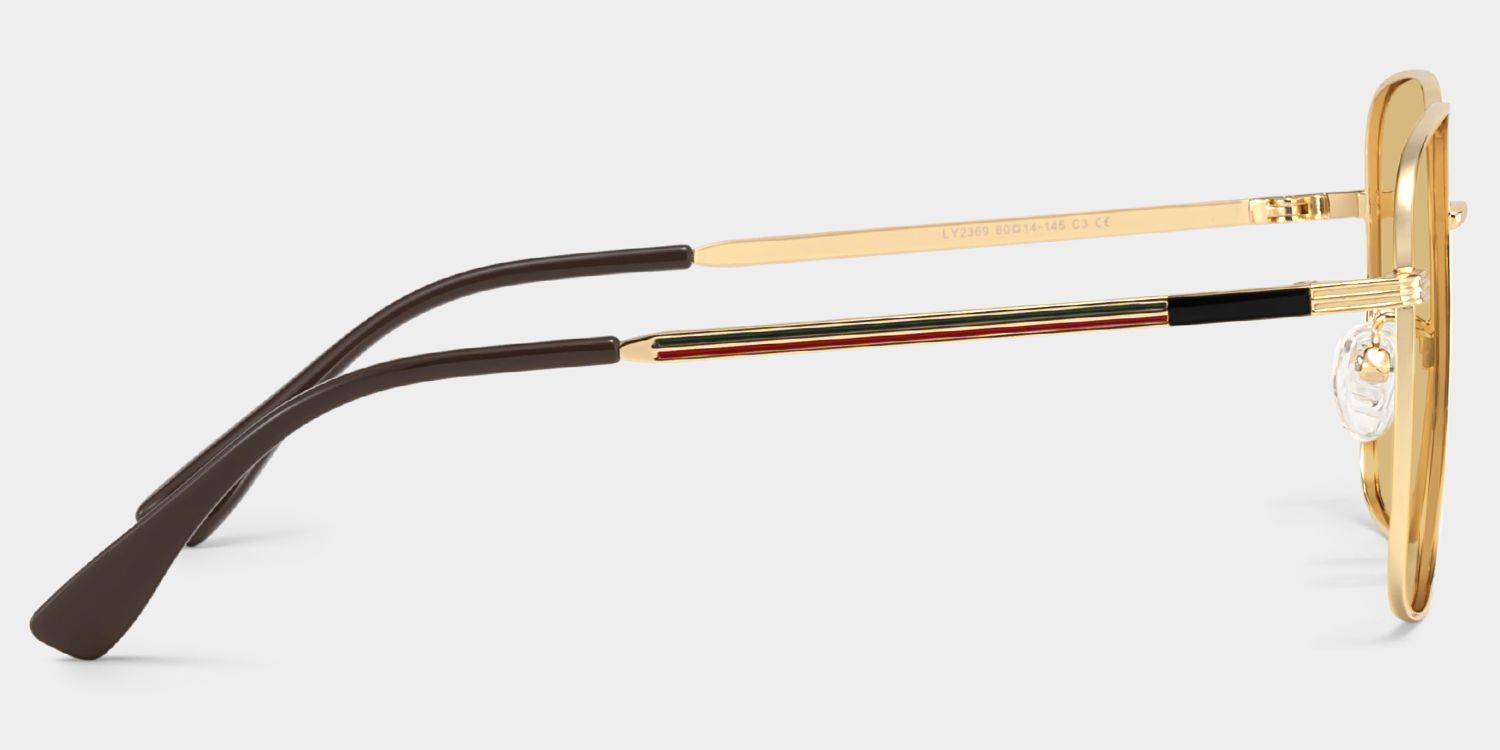 Valentina Square Sunglasses with Metal Gold Frames | ZEELOOL CA4