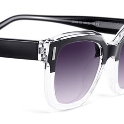 Nia Square Black Clear Sunglasses4