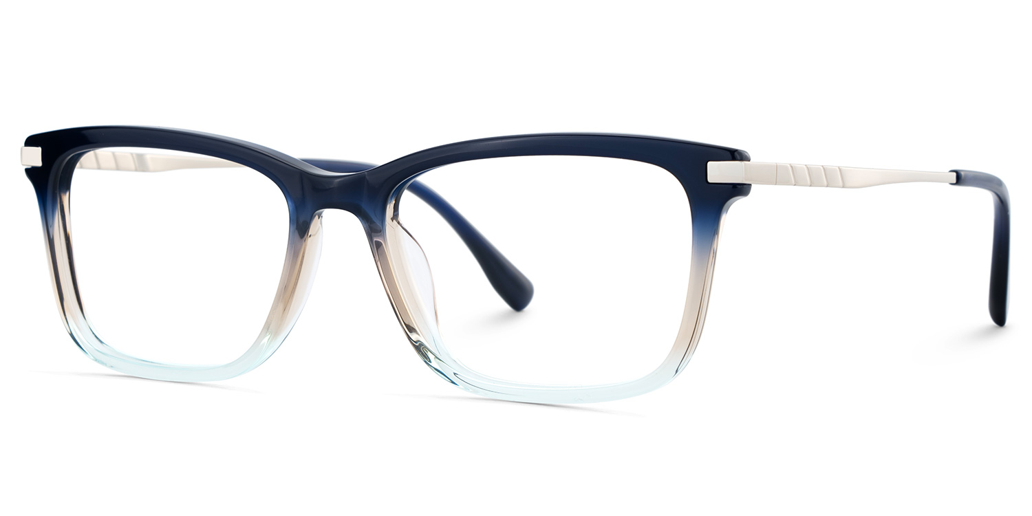 Zane Rectangle Blue Color Frame Glasses for Men | ZEELOOL UK2