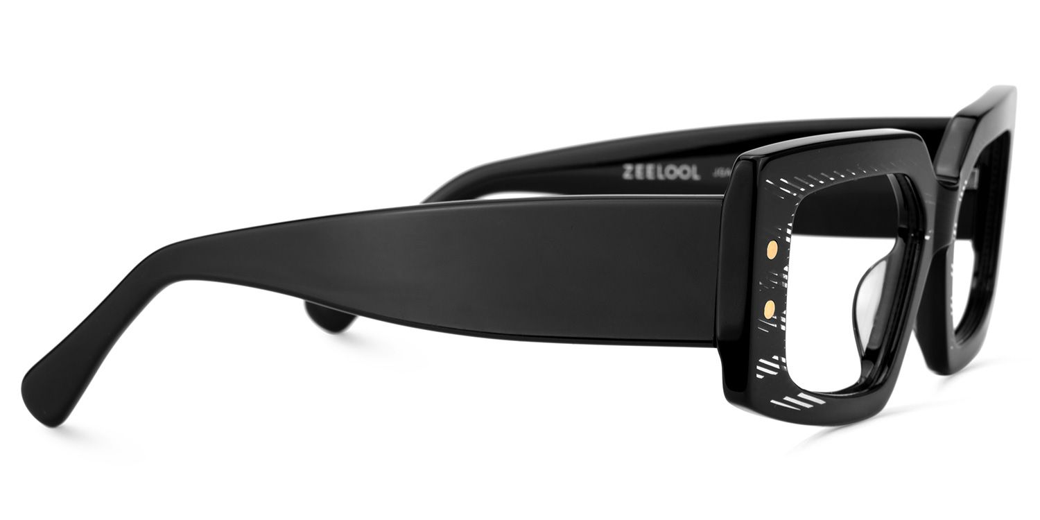 Full Rim Rectangle Eyeglasses In Black Color4