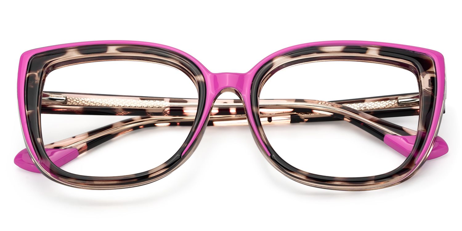 Large Cat Eye Glasses with Pink and Tortoise Frame1