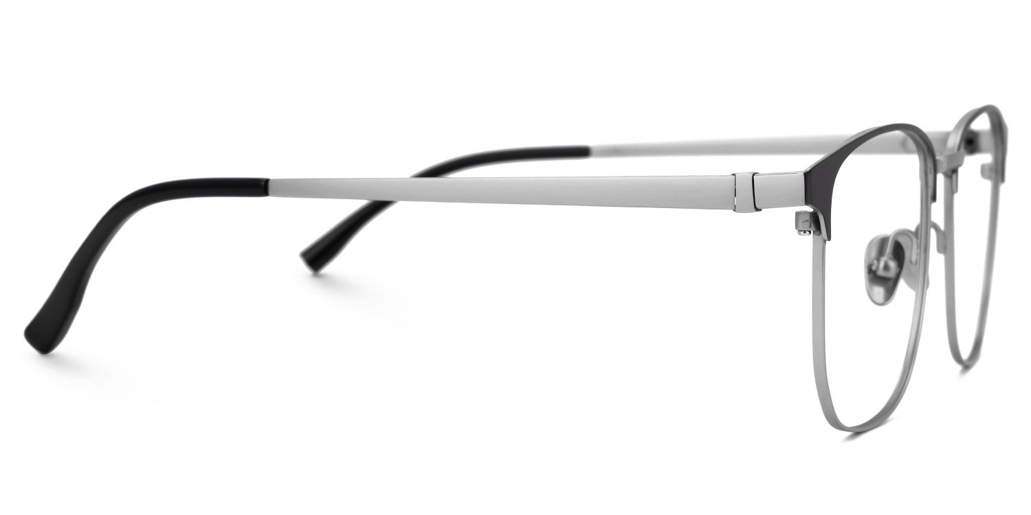 Rondon Titanium Rectangle Silver Frame Glasses | ZEELOOL UK2