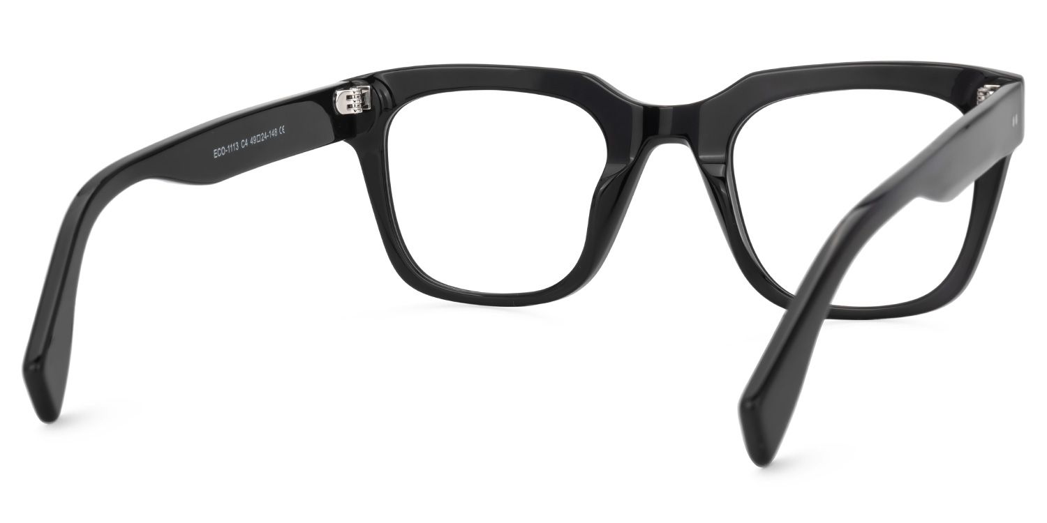 Schealer Square Dark Bold Black Full Frame Glasses3