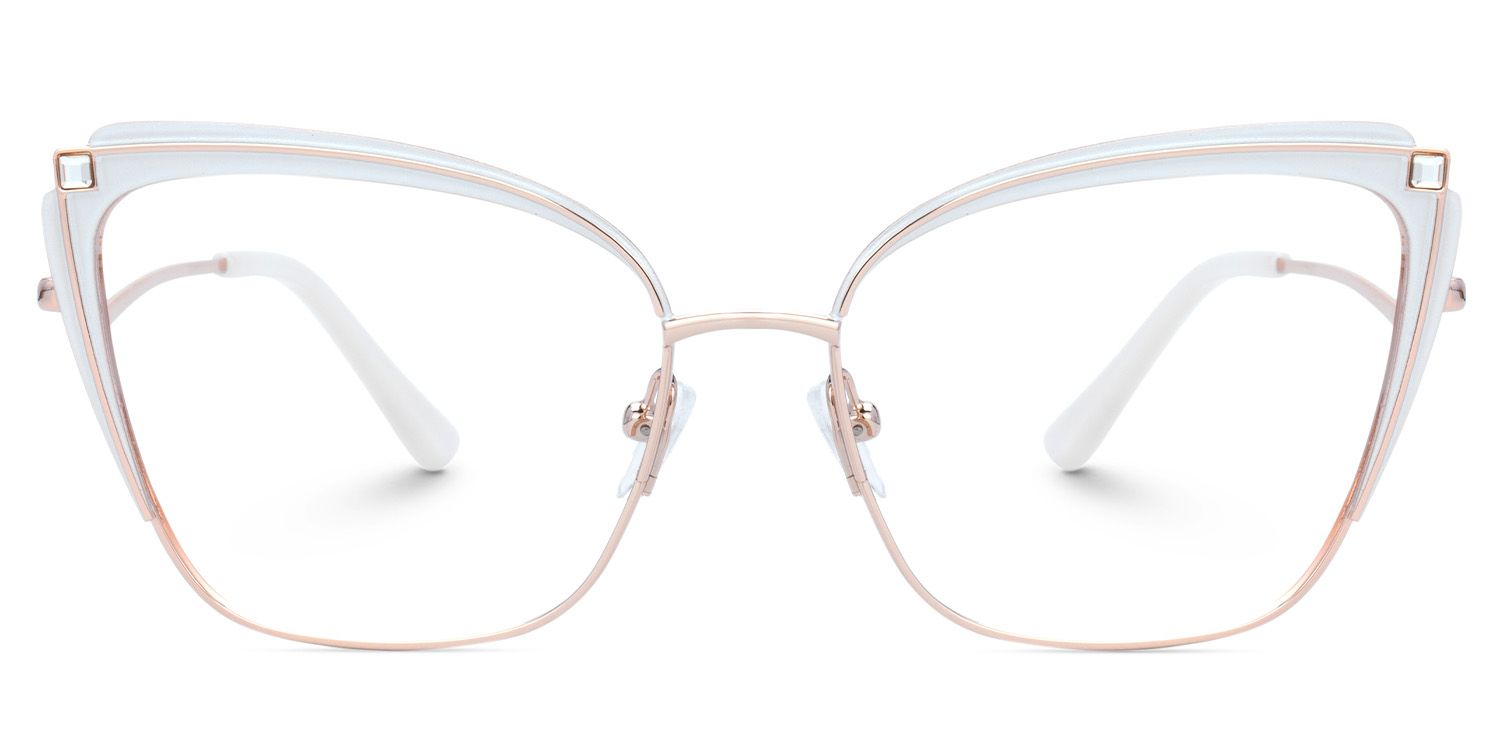 Mariely Cat Eye White Glasses | ZEELOOL UK1
