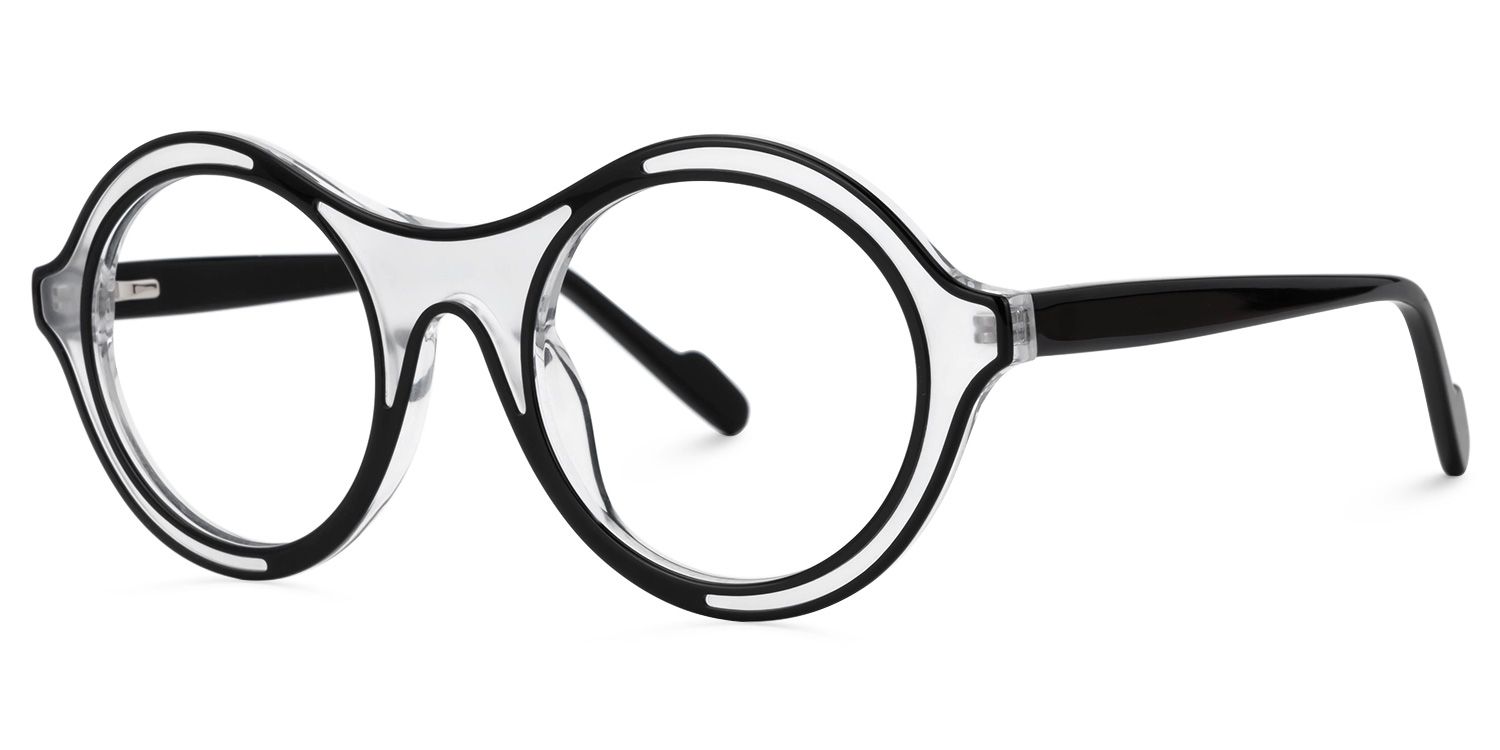 Tomasi Black Frame Glasses with Round Style Online | ZEELOOL UK1