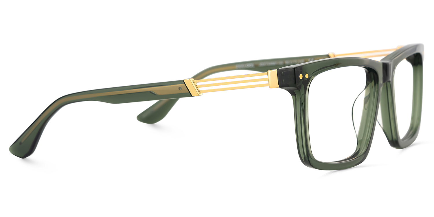 Emerson Eyeglasses in Rectangle Green Frame | ZEELOOL UK4
