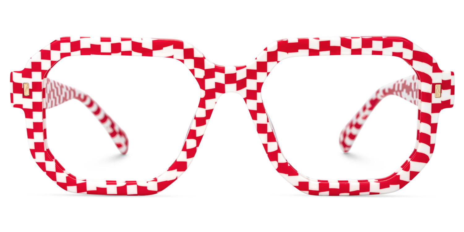 Joeann Red Geometric Designer Eyeglasses0