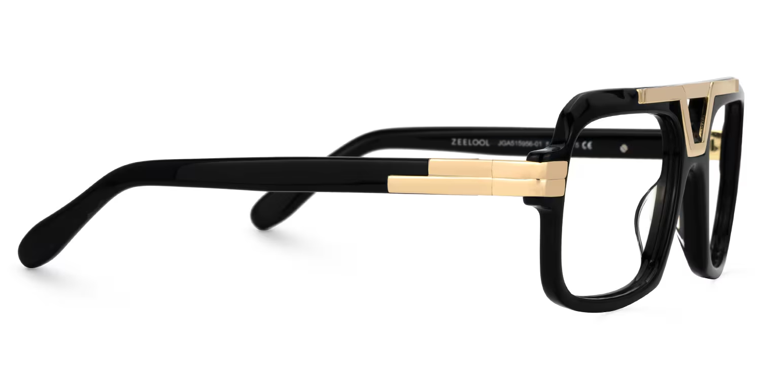 Croswell Acetate Aviator Black Frame Glasses | ZEELOOL UK2