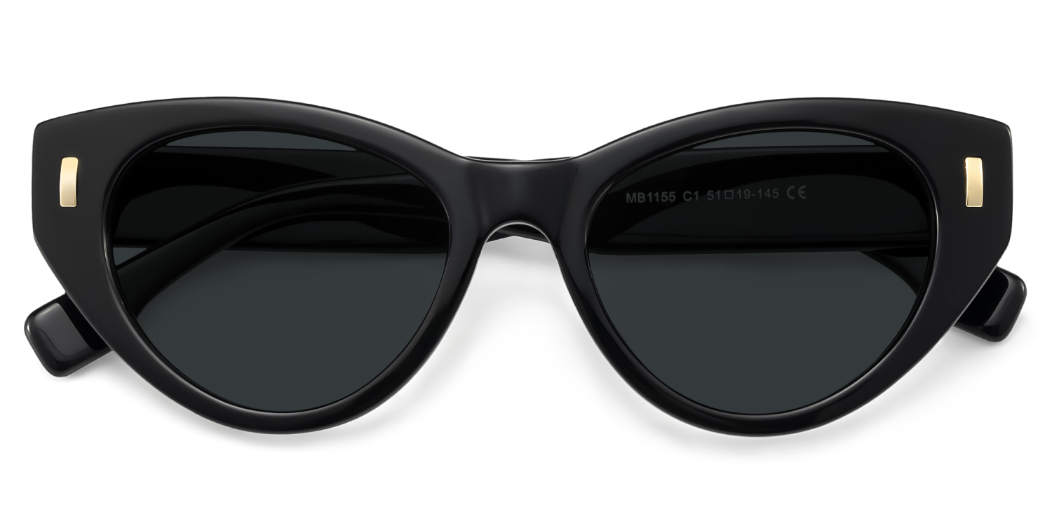 Azura Black Cat Eye Polarized Sunglasses1
