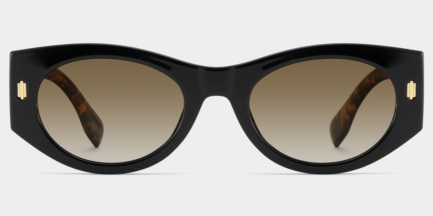 Reina Black Geometric Polarized Sunglasses for Driving | ZEELOOL UK0