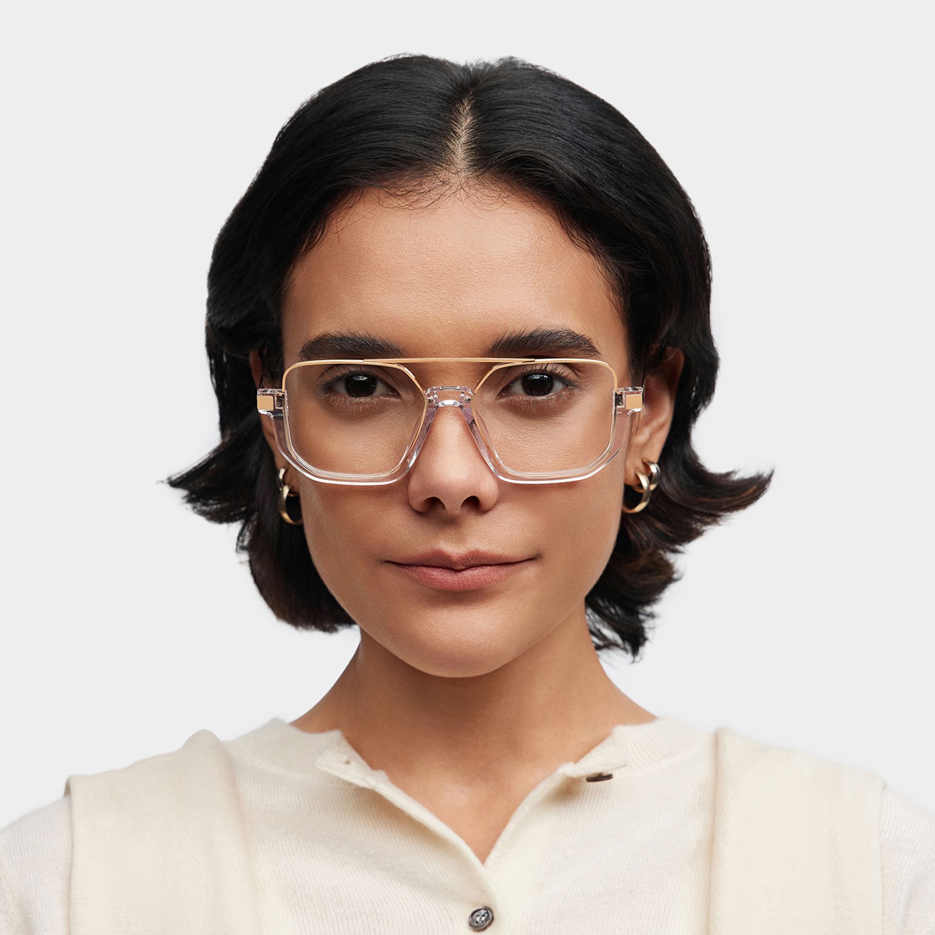 Oromiya Aviator Clear Frame Eyeglasses for Woman| ZEELOOL0