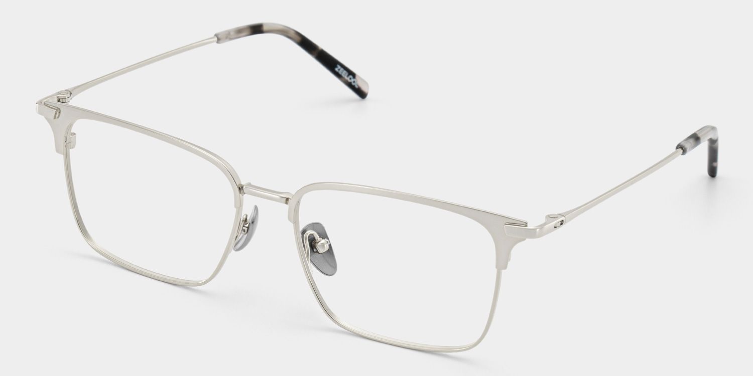 Maxwell Silver Flexible Titanium Eyeglass Frames for Men | ZEELOOL UK2