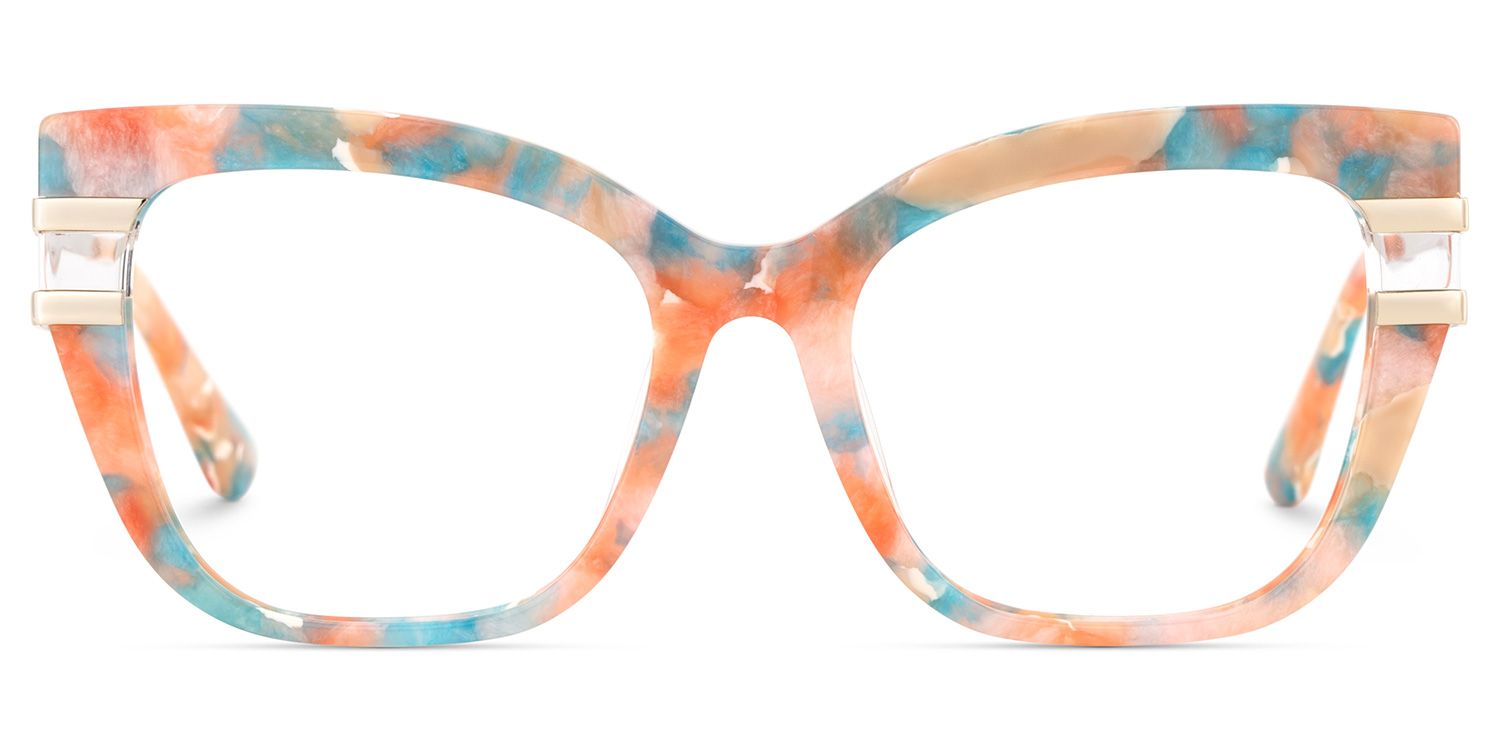 Kieran Eyeglasses in Rectangle Multicolor Frame | Zeelool1