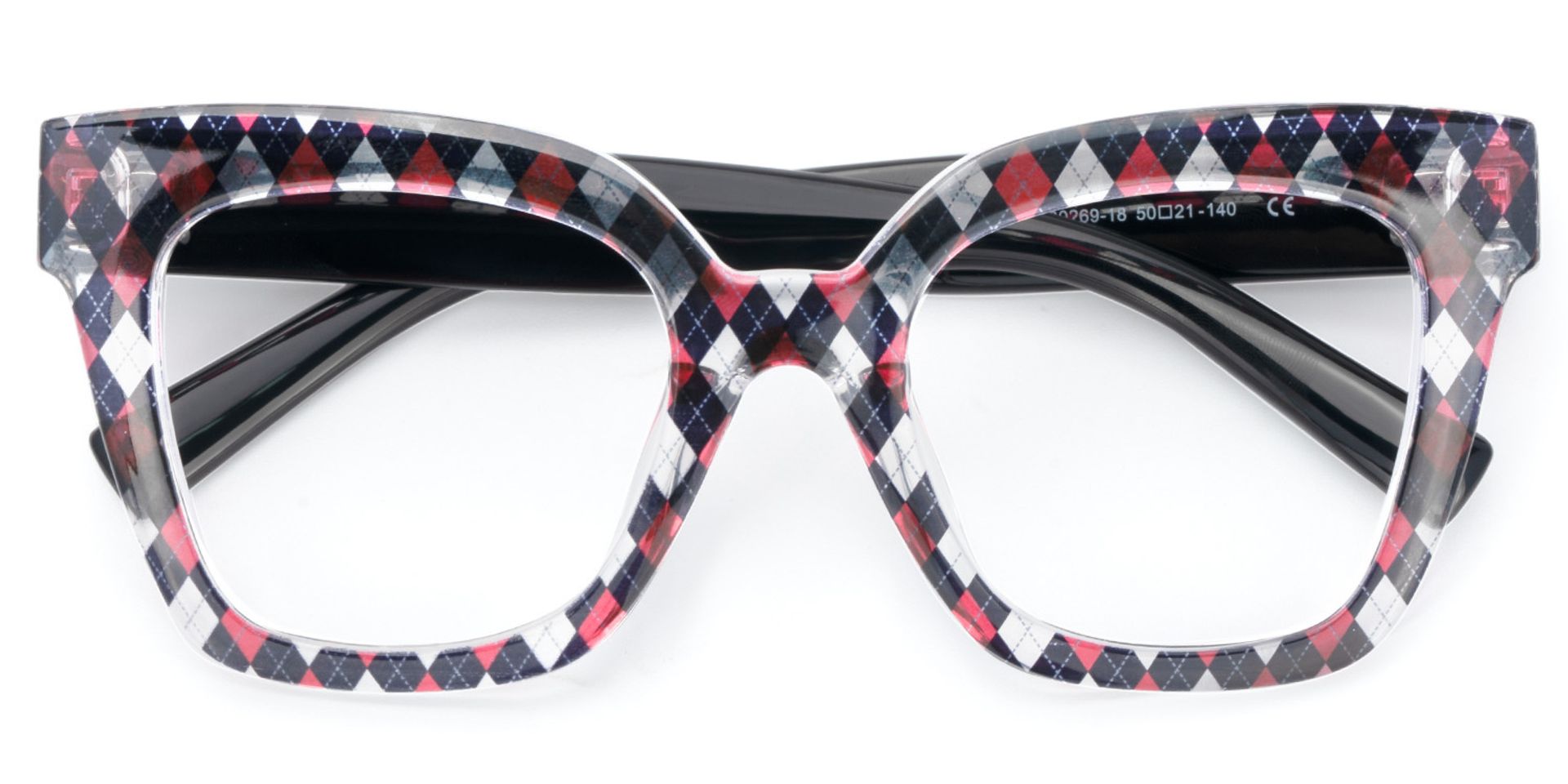 Malcolm Large Rhombus Pattern Frame with Black Arms | ZEELOOL UK1
