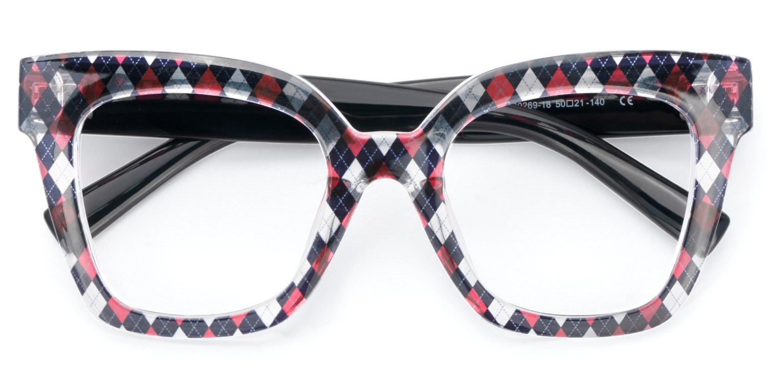 ZEELOOL Malcolm Square Rhombus Pattern Glasses