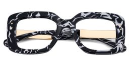 Yary Cow Pattern Square Glasses2