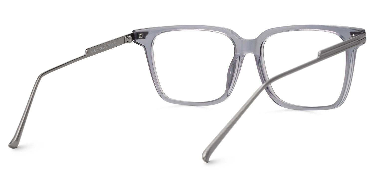 Viixen Rectangle Gray Frame Glasses | ZEELOOL UK3