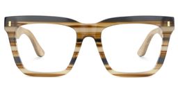 Nickacey Rectangle Brown Glasses1