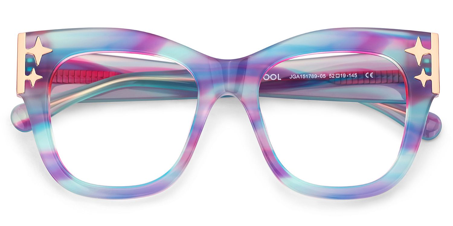 Designer Minfia Eyeglasses Blue Purple Frames Glasses3