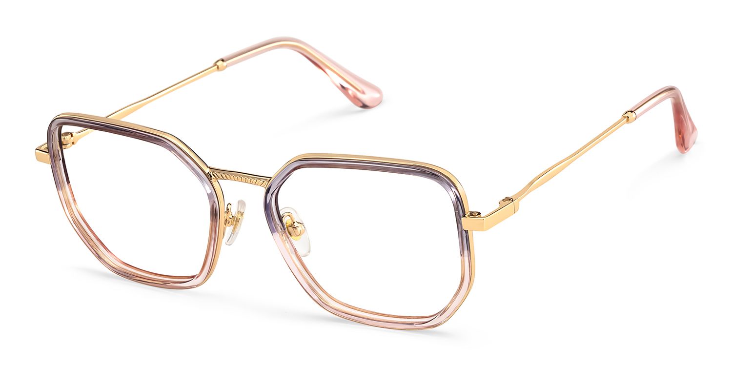 Levi Eyeglasses in Geometric Grey Pink Frame | ZEELOOL UK3