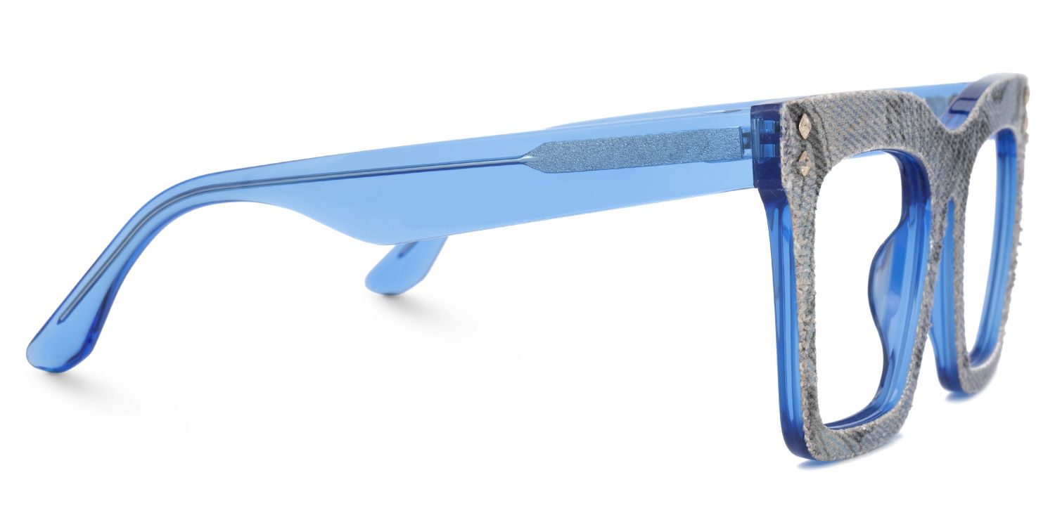 Women's Blue Eyeglasses Frames With Denim3