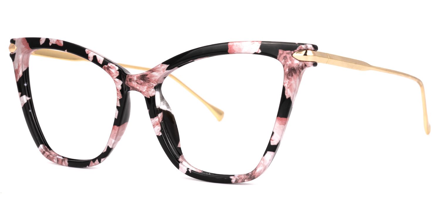 Hilary Butterfly Pink Floral Frame Eyeglasses | ZEELOOL UK1
