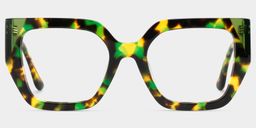 Viva Green Tortoise Square Glasses1