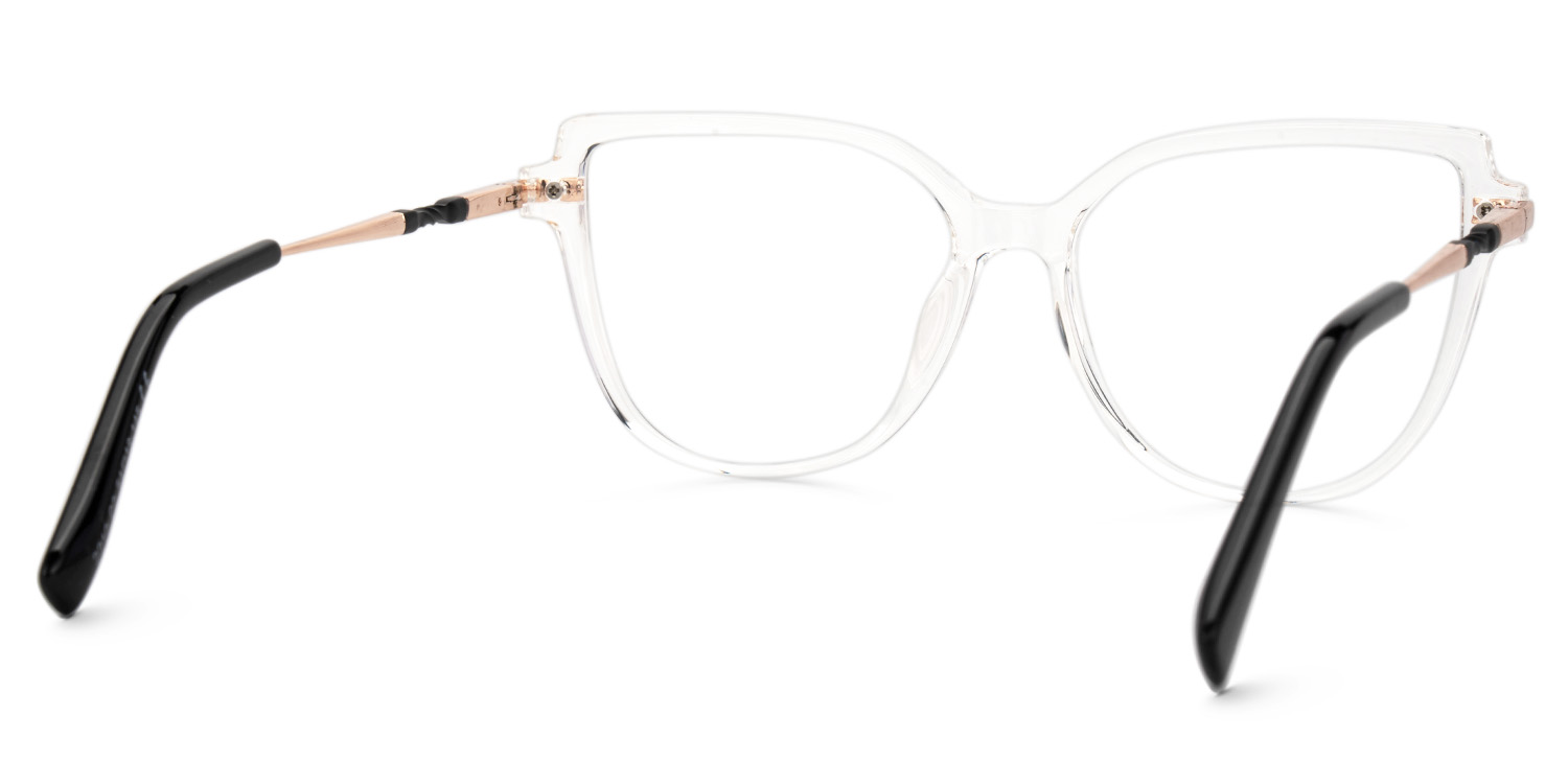 Eisan Thin Crystal Clear Eyeglasses with Cat eye | ZEELOOL UK3