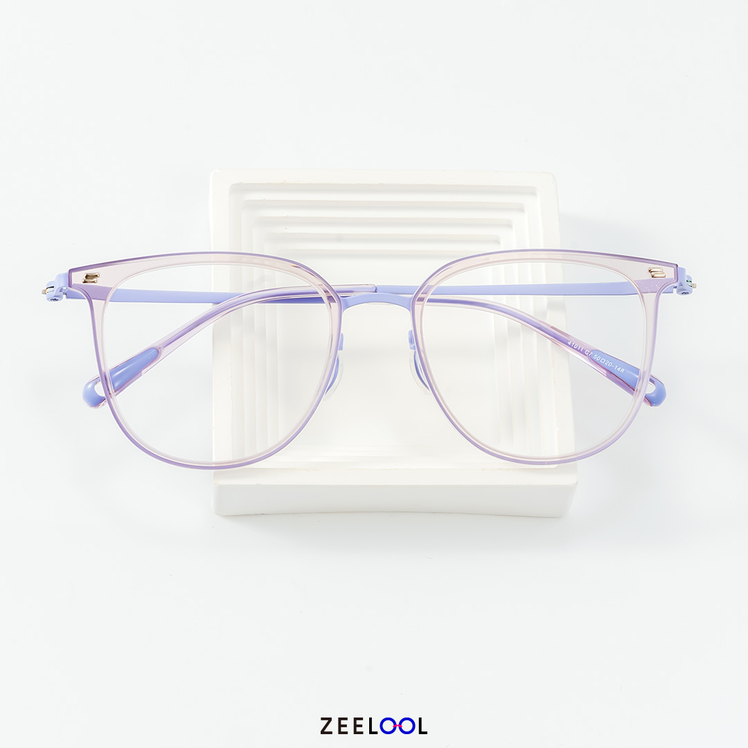 Gilliane Round Glasses Purple Thin Frame | ZEELOOL UK4
