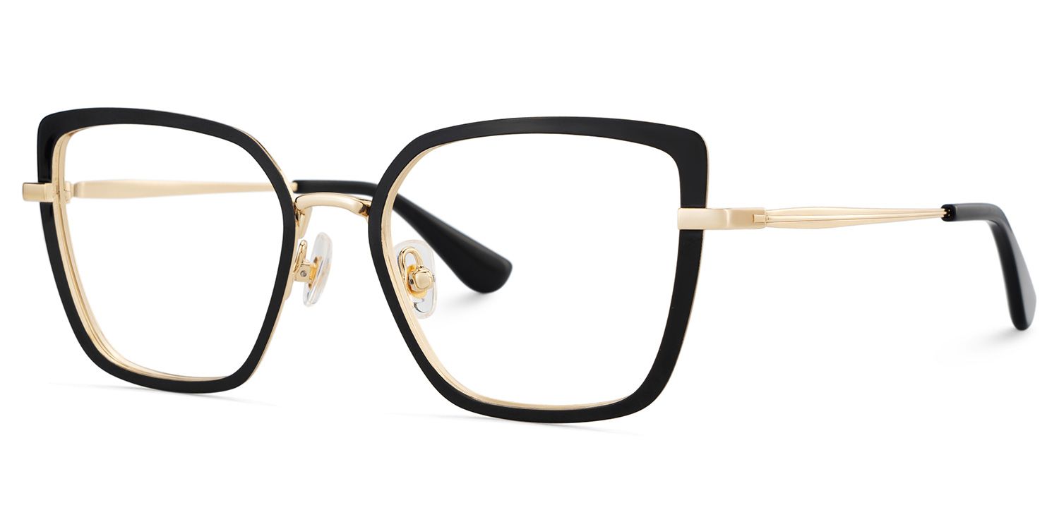 Square Black Eyeglasses- Max Metal Frame Glasses3