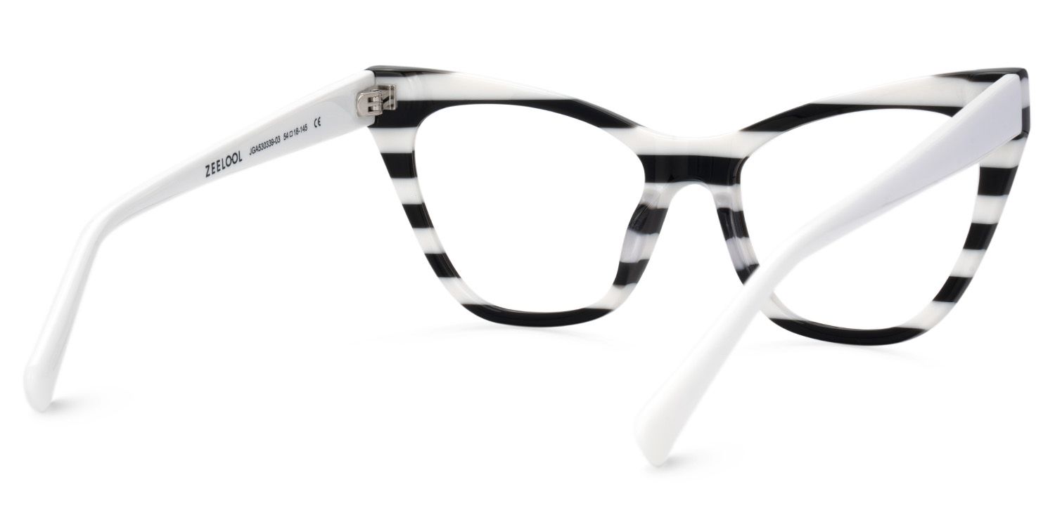 Affordable Black and White Striped Eyeglasses - Gallant On Sale3