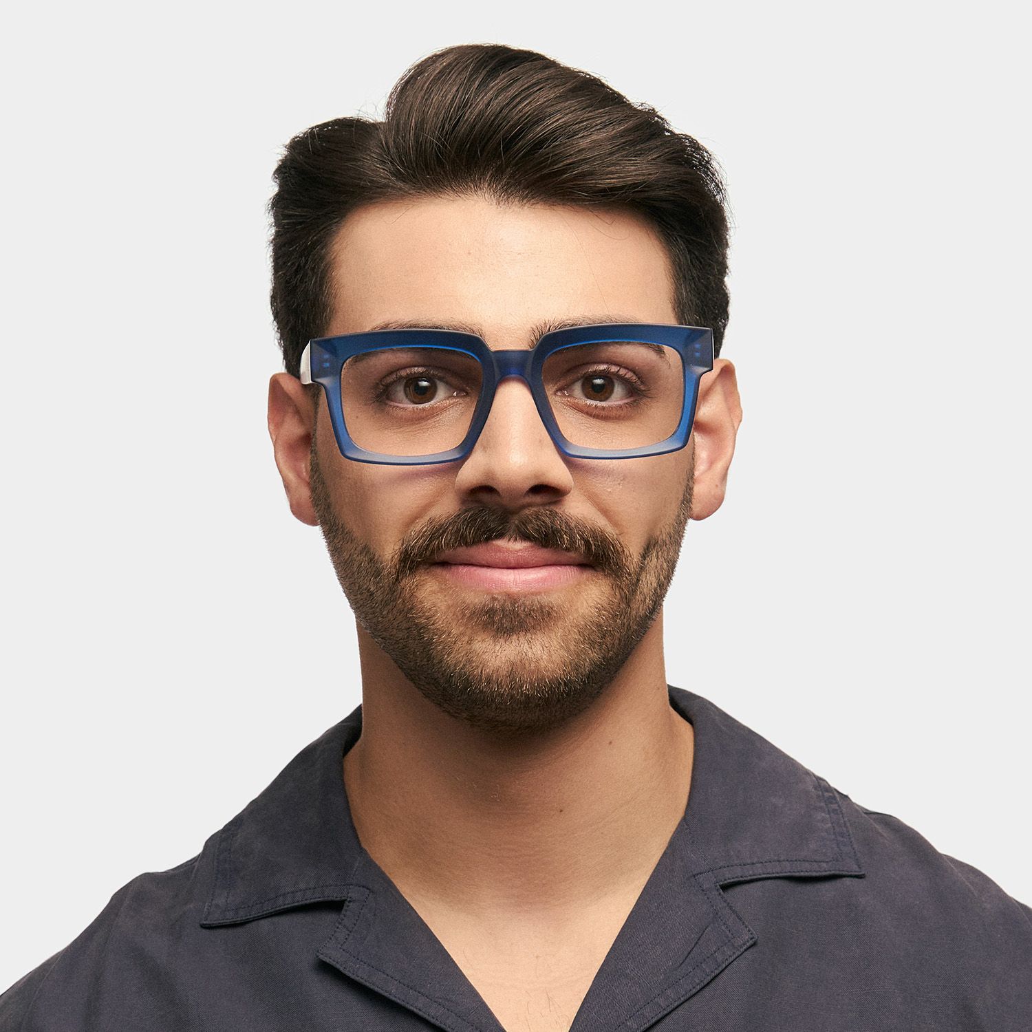 Amadeo TR90 Rectangle Blue Frame Glasses | ZEELOOL UK0