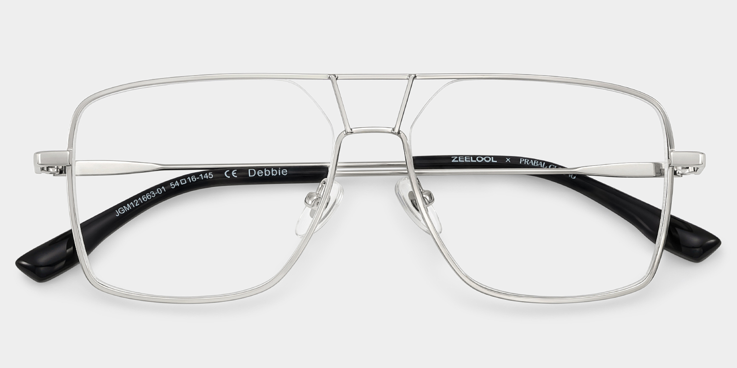 Angular rectangular aviators with a graphic edge.2