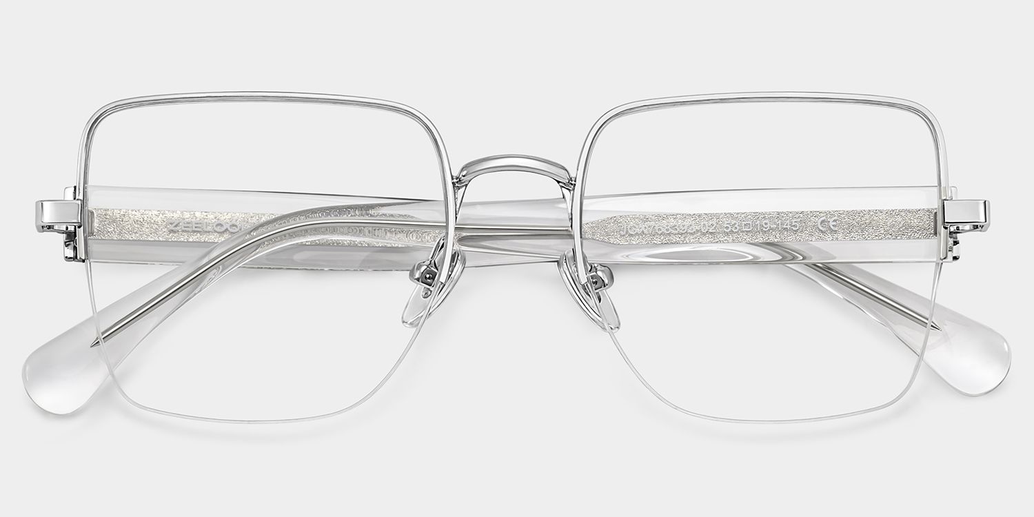 Lauren Silver Frame Glasses with Square Frame Online | ZEELOOL1