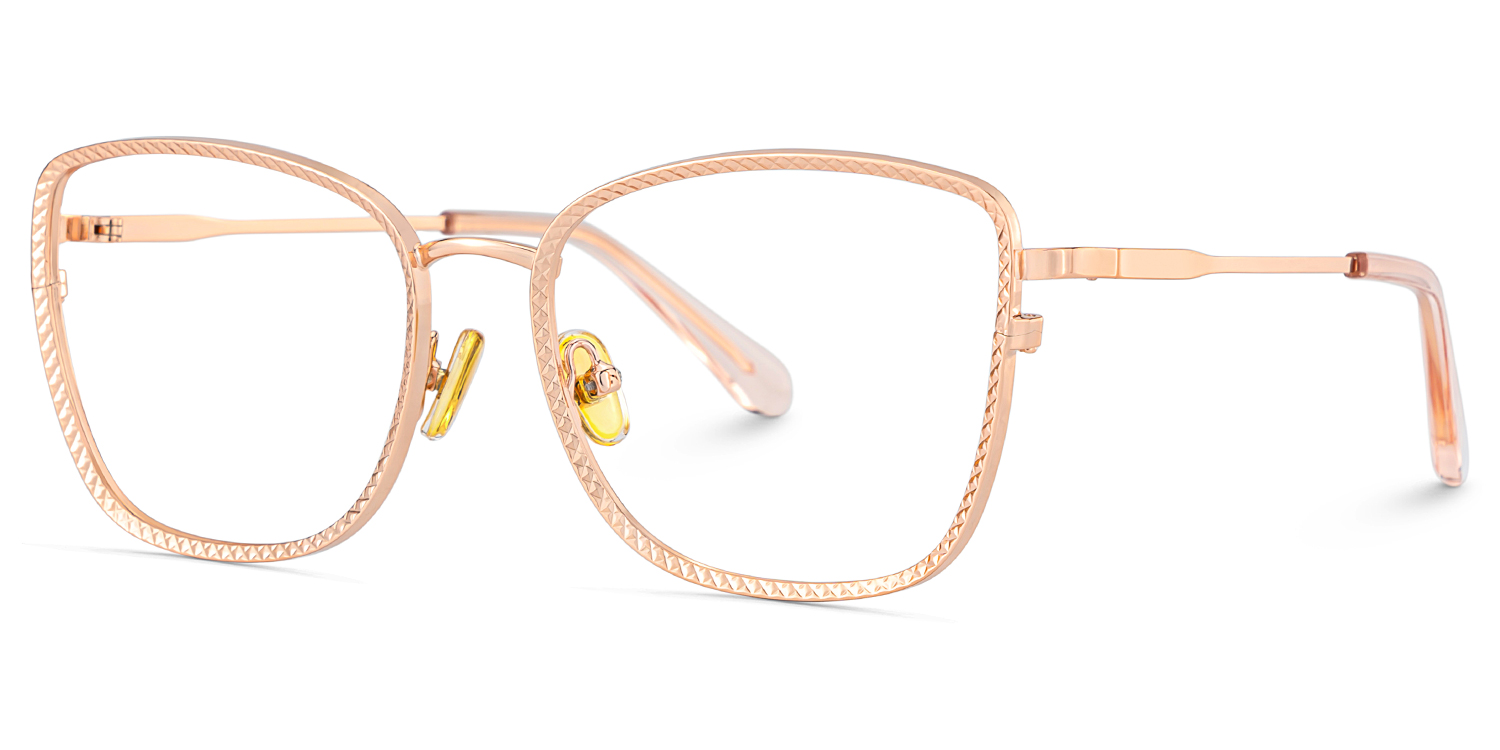 Ronan Rectangle Rose Gold Glasses2