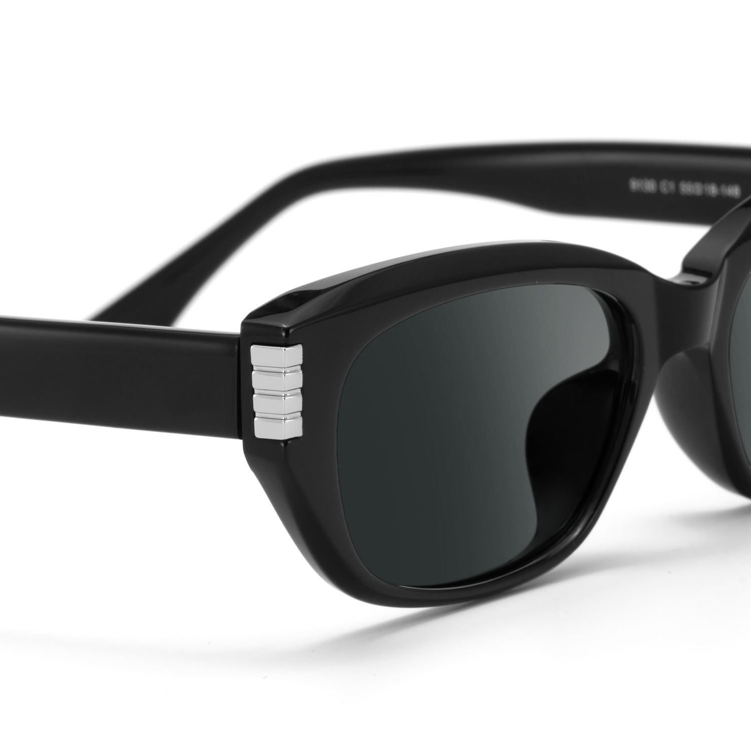 Riviera Black Geometric Sunglasses in TR90 Material4