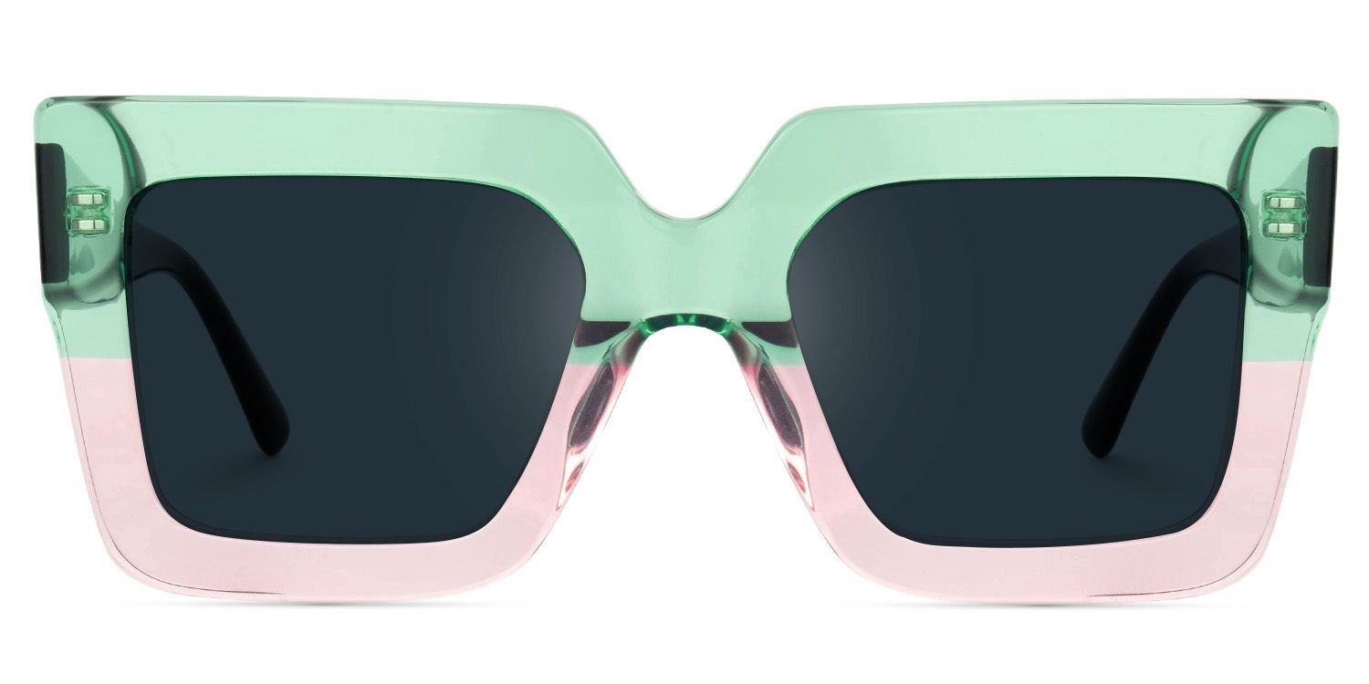 Brandon Square Green-Pink Sunglasses | ZEELOOL UK0