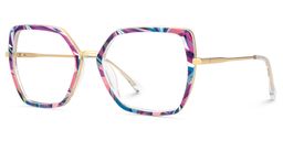 Keller Geometric Purple Floral Glasses3
