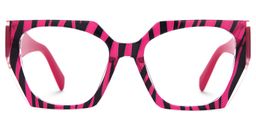 Sileidy Geometric Hot Pink Zebra Glasses2