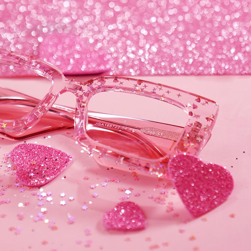 Mitia Sparkly Pink Glitter Frames Glasses for Women5