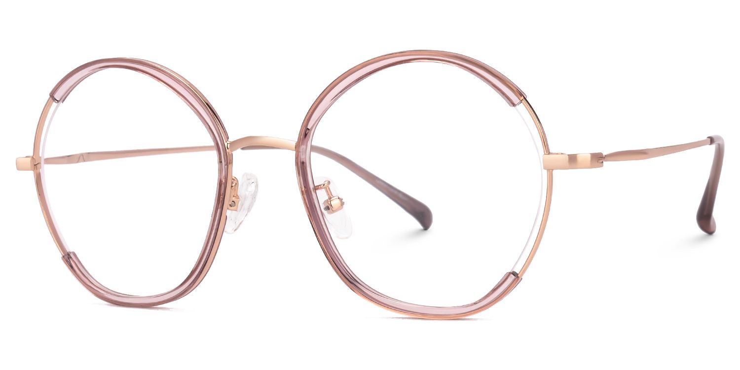Pink Kiley Round Frame Eyeglasses | ZEELOOL UK1