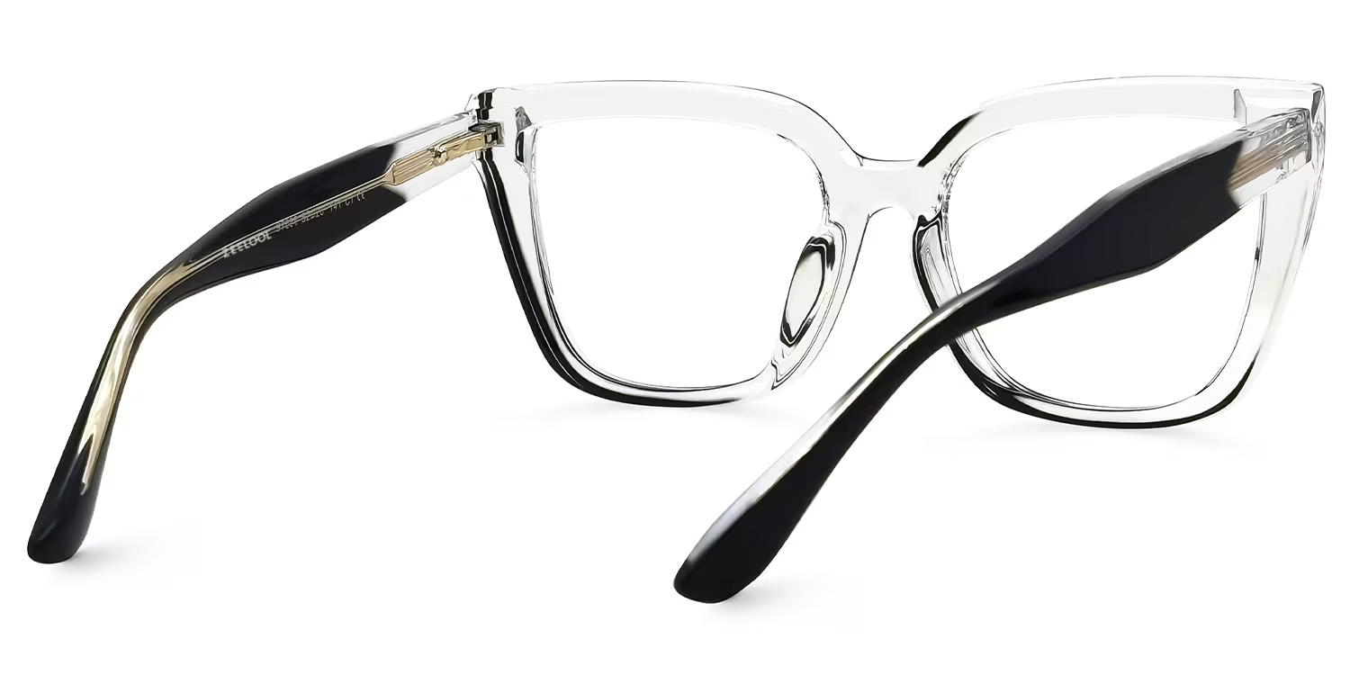 Mirta Square Black Eyeglasses and Crsystal Frames3