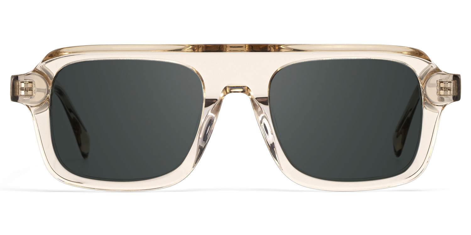 Nomad Rectangle Champagne Polarized Sunglasses0