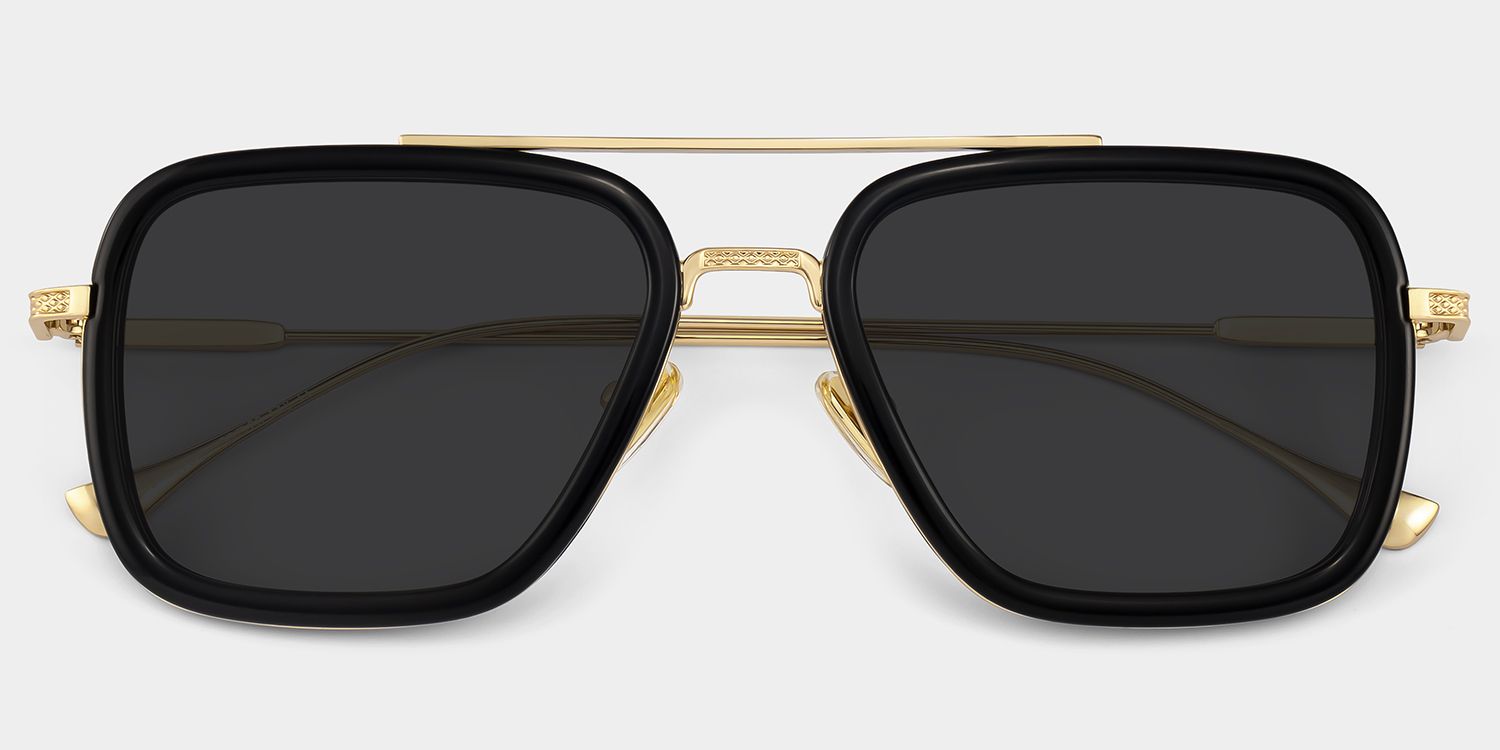 Gifford Mixed Black-Gold Aviator Frame Sunglasses | ZEELOOL UK1