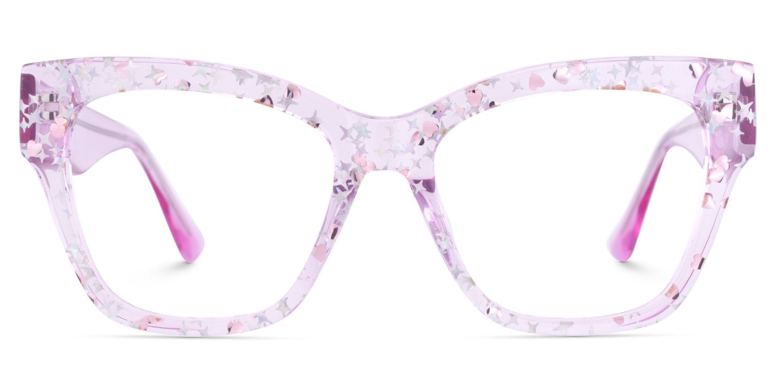 Full Rim Square Eyeglasses With Shiny Stars Decorated1