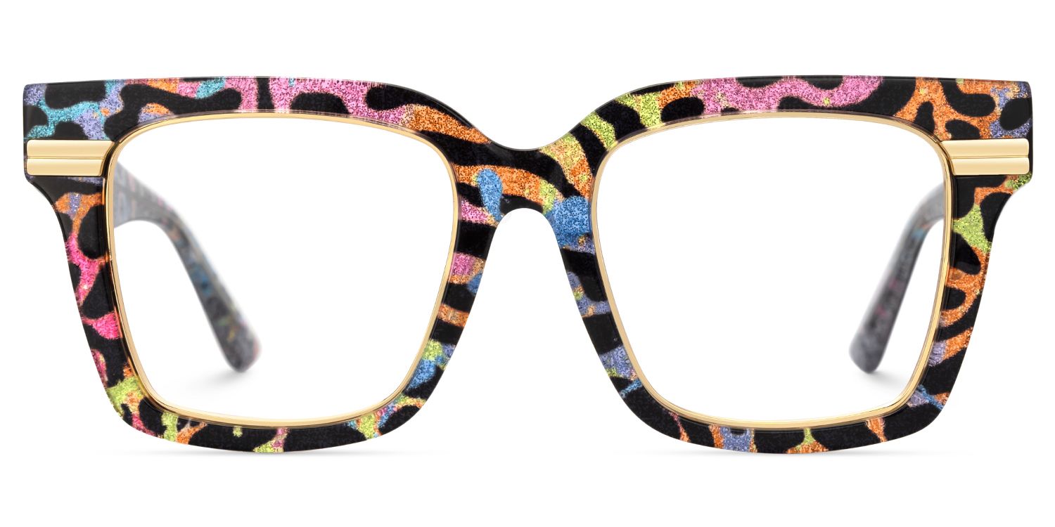 Taylor Square Havana Leopard Print Glasses for Females0
