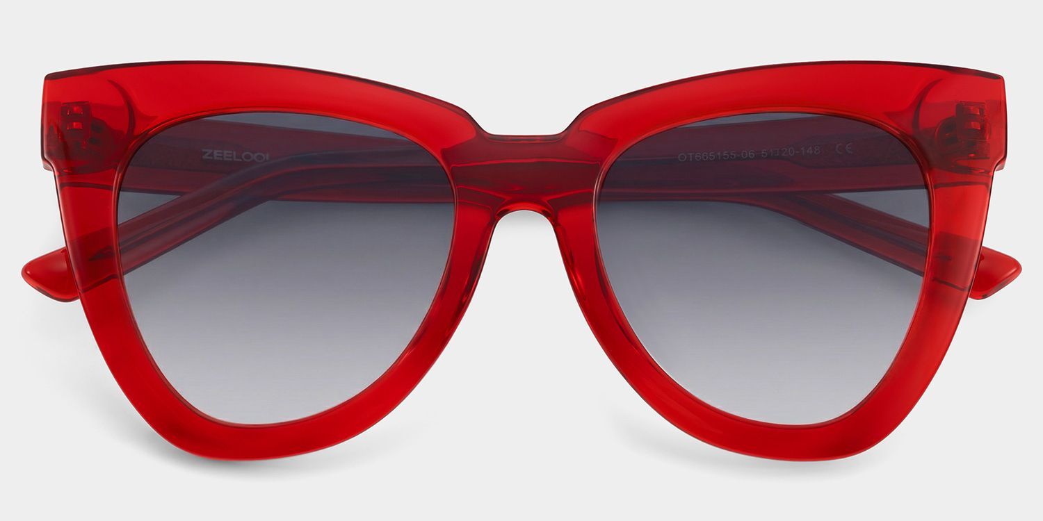 Yaser Cat-eye Red Eyeglasses and Acetate Frames1