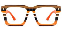 Kenish Square Orange Brown Glasses1