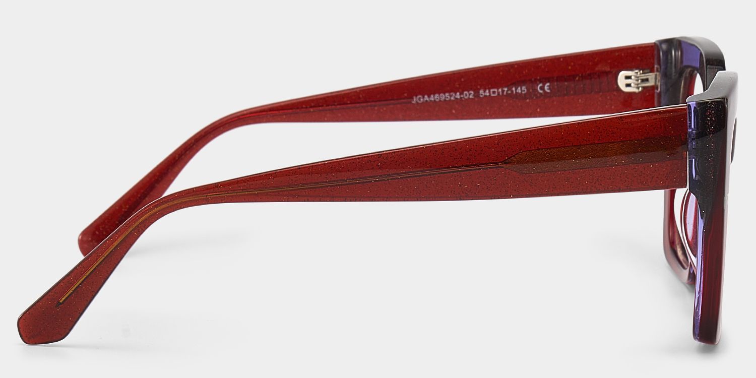 Mavis Square Burgundy Glasses Frames with Glittering Powder| ZEELOOL4
